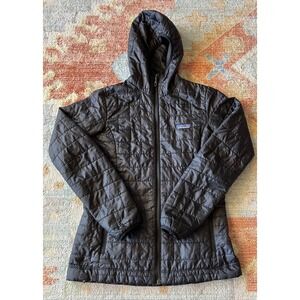 Patagonia Nano Puff Hooded Jacket Lightweight Puffer Coat Black XS